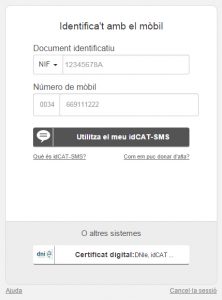 idCAT-SMS_login