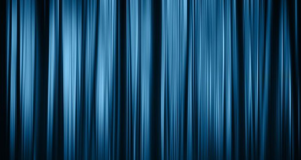 Blue curtain of a cinema