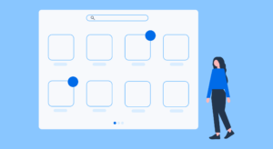 Noia al costat d'una pantalla gegant del nou EACAT
