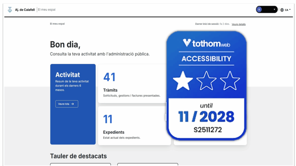 El Meu Espai obté el Segell d'Accessibilitat