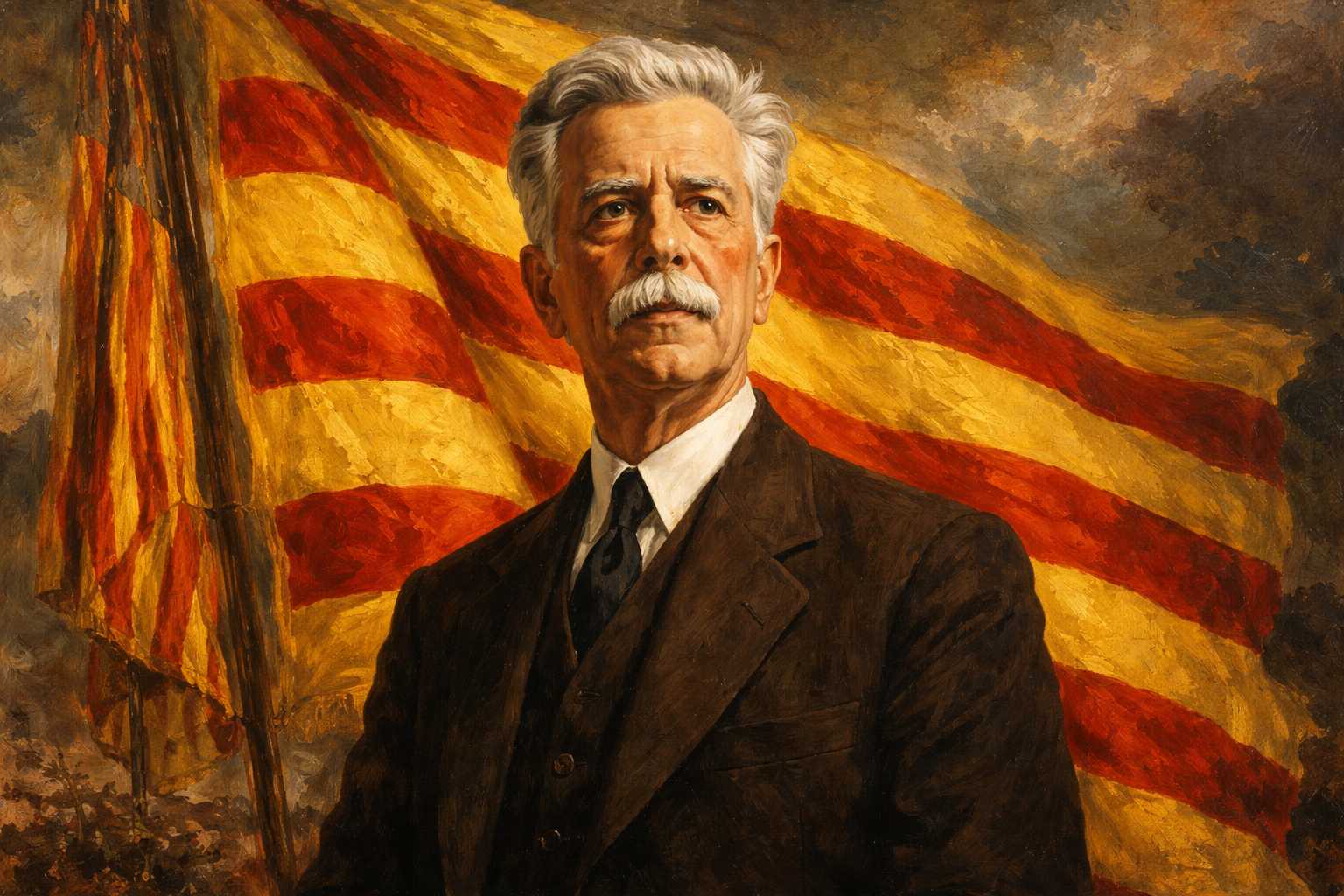 Francesc Masià amb la senyera