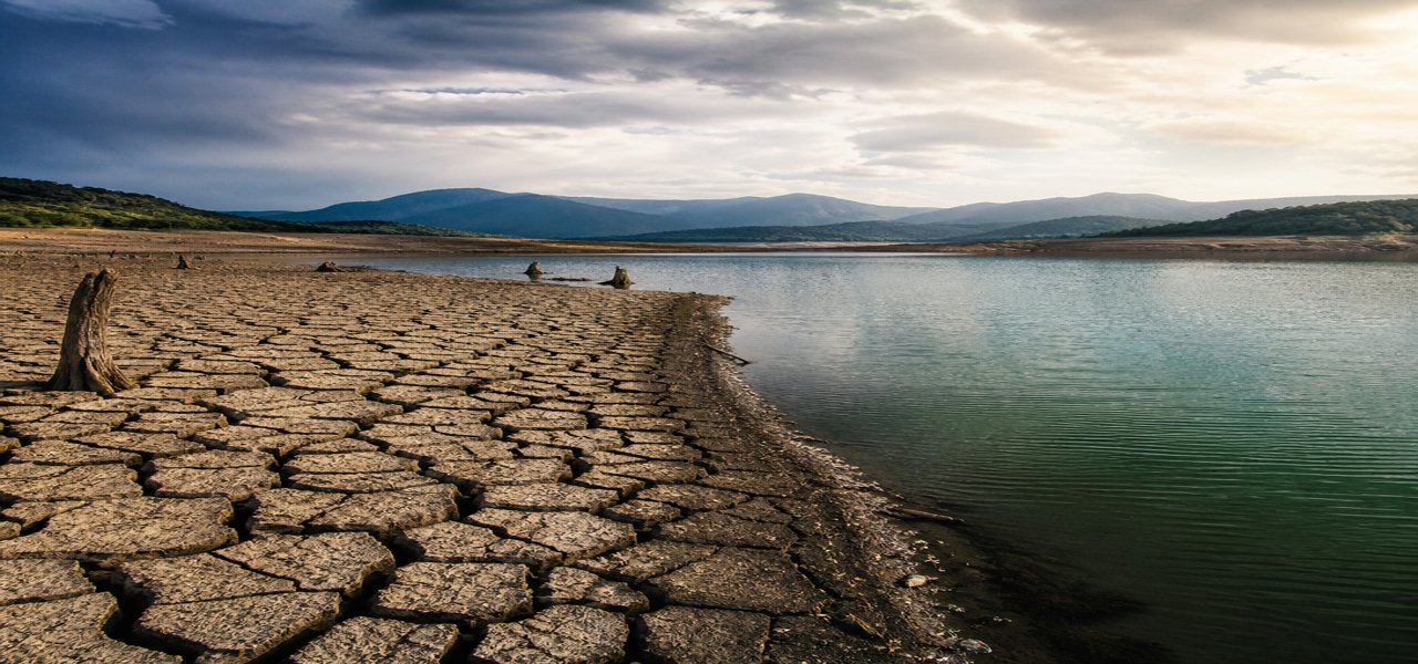 Paisatge desolat, terra seca on sembla que fa molt que no plou.