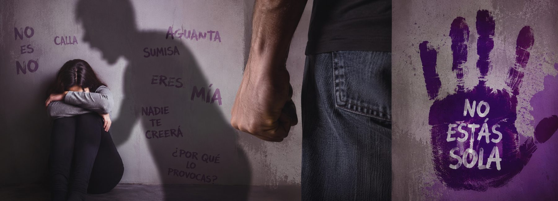 Una dona espantada davant d'un home amb actitud agressiva