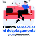 Idcat mobil Cartell A3 Cartell - Tràmit en línia d'idCAT Mòbil per gestionar serveis digitals sense cues ni desplaçaments.
